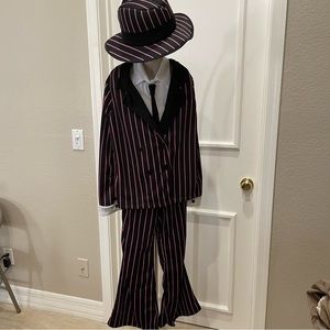 Halloween Costume Gangster Girl size medium (8-10). Purple and White.